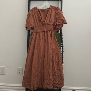 Copper midi dress